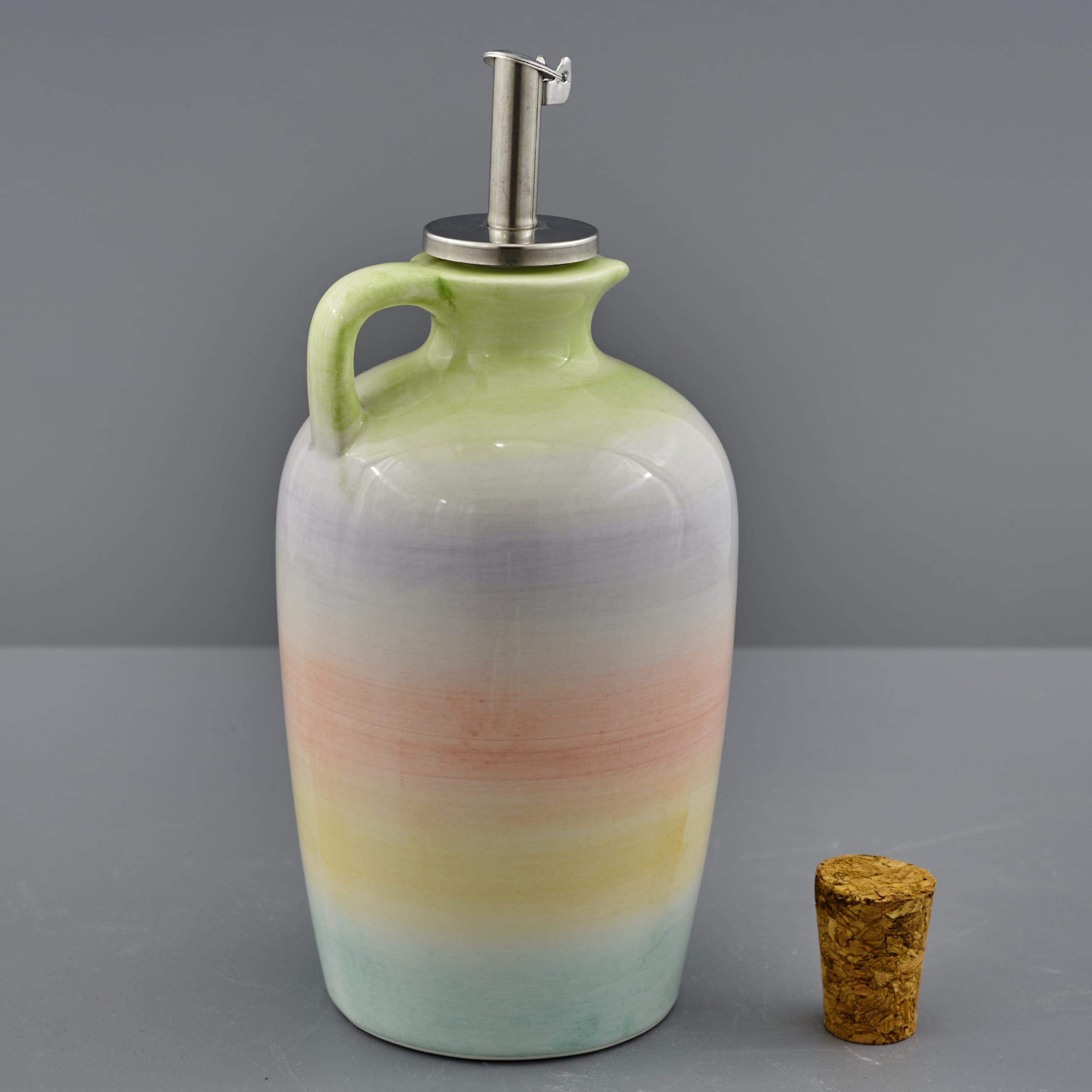 Doni Bomboniere Comunione 4PZ Bottiglia Oliera con Colori Pastello Oliere Orci Anfore Utili Cresima Matrimonio Nozze Anniversario Cucina Idee Regalo Complete Originali Economiche