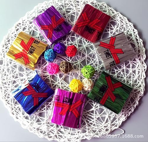 Miniatura 3 de 600 bridas metálicas de plástico de 4 pulgadas para bolsas de pan, bolsas de caramelos, violonchelo de fiesta, paletas de pastel (azul)