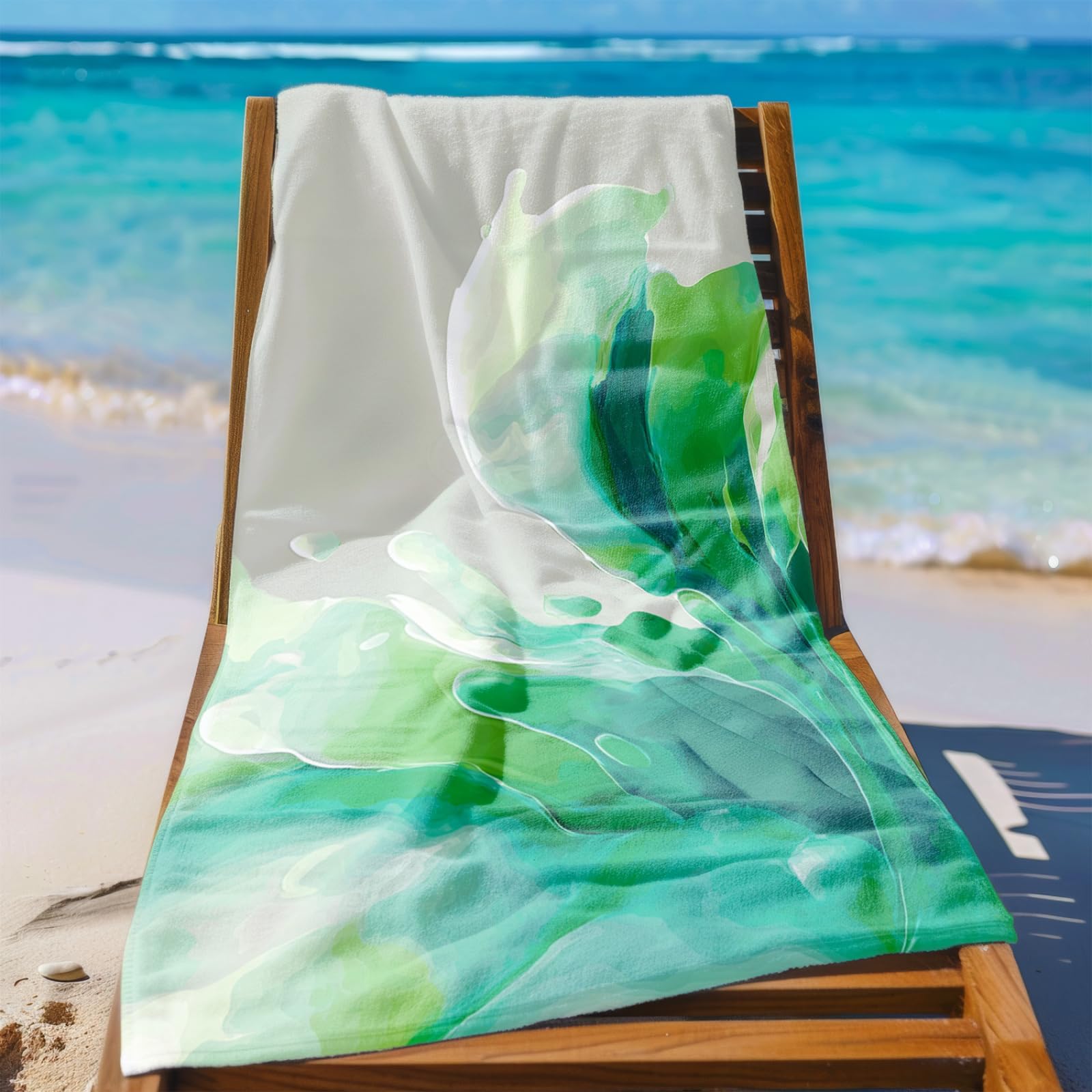 Générique Serviette de Plage 90X180 Modèle Vert Pomme