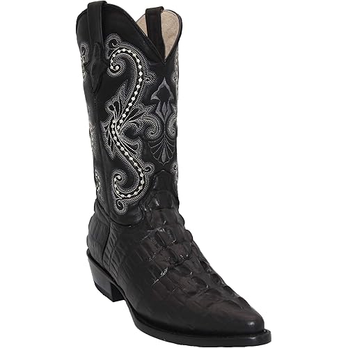 Western Shops Mens Crocodile Print Alligator Design Western Cowboy Boot