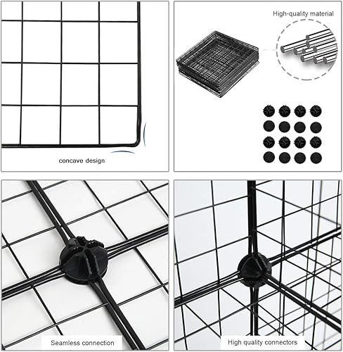 Miniatura 4 de C&AHOME Almacenamiento de Cubos de Alambre, Organizador de 6 Cubos con Rejillas C de Metal, Unidades de Estantes Modulares, Estantería