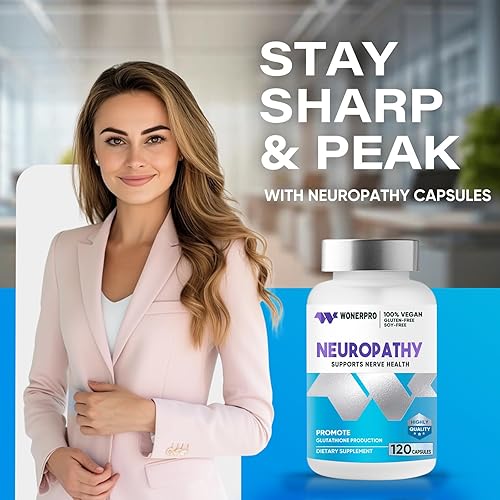 Miniatura 2 de Salvador de nervios para neuropatía  Suplemento de ácido alfa lipoico de 600 mg para dedos, manos, dedos de los pies y pies  120 cápsulas