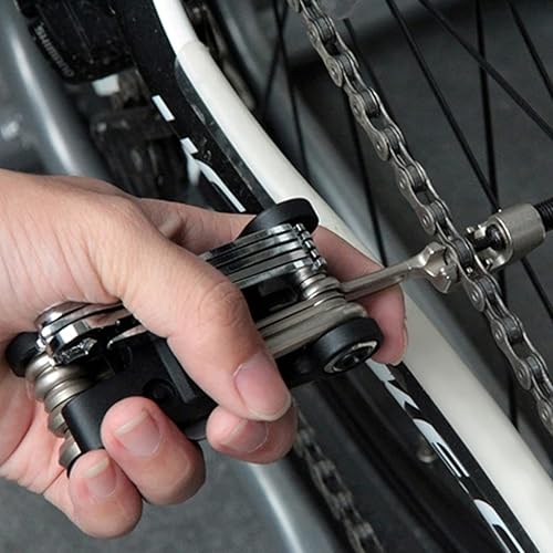 Miniatura 9 de Herramienta para bicicleta, multiherramienta 16 en 1, multiherramienta para bicicleta de montaña, portátil, plegable, kit de reparación de ciclismo