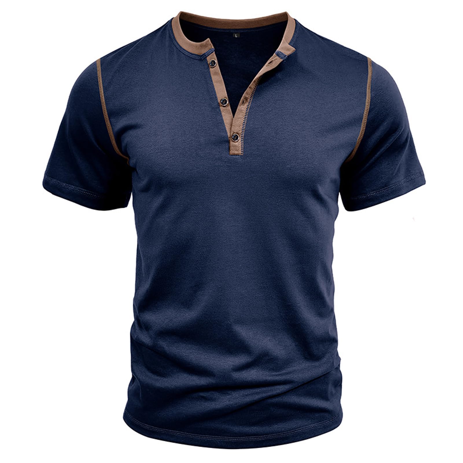 Rayson Tshirt Herren Henley T-Shirt Slim Fit T-Shirt Herren Fitness T-Shirts Poloshirt Herren Henley T-Shirts mit V-Ausschnitt und Knopfleiste Sommer