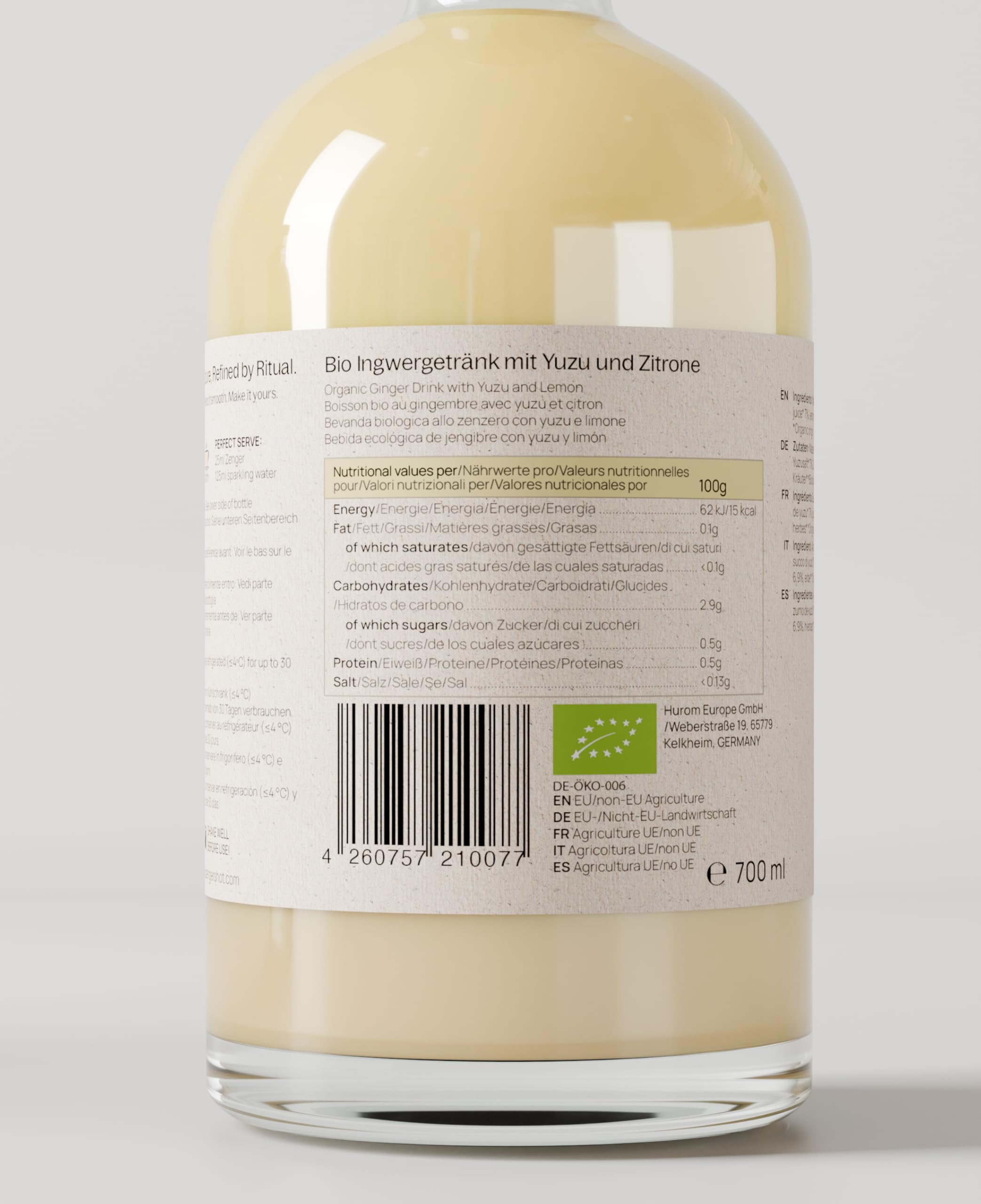 ZENGER – Élixir de Gingembre Bio Premium 700 ml Concentré de Gingembre Naturel | Sans Alcool | Pour Rituels de Thé, Mocktails & Bien-être Quotidien (Vital Spark BIUM)