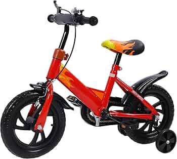 Amazon.co.jp: 12インチキッズバイク、レッド高炭素鋼フレーム