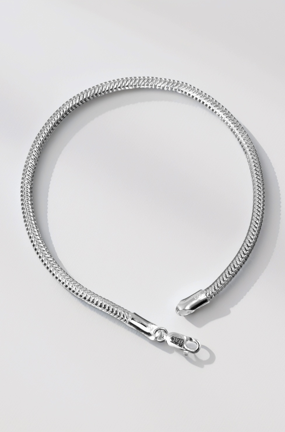 Anti-Tarnish 92.5 Sterling Silver Snake Bracelet 8 inch | Gift for Men & Boys