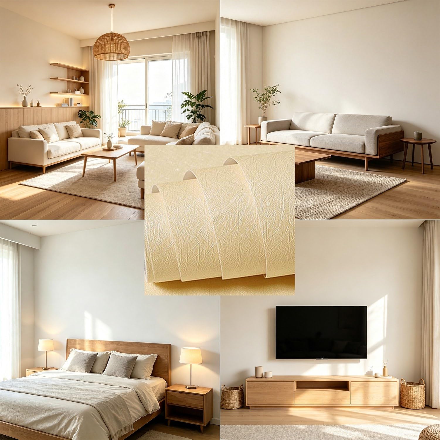 Selbstklebende Folie Wasserdicht Abziehbar Dekorative Tapete für Möbel Wand Tischplatten DIY Klebefolie Erneuerbarer Wandschutz Abnehmbare Selbstklebende Tapete, Beige, 60cmx10m