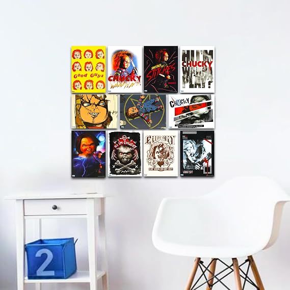 Child Play Poster Book Set - Chucky Horror Wall Decor Bundle with 12 Chucky Doll Posters | Chucky Slasher Movie Poster