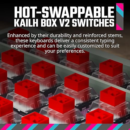 Miniatura 3 de Cooler Master MK770 Macaron Teclado mecánico inalámbrico RGB para juegos, interruptores rojos lineales Kailh Box V2, estructura de junta,