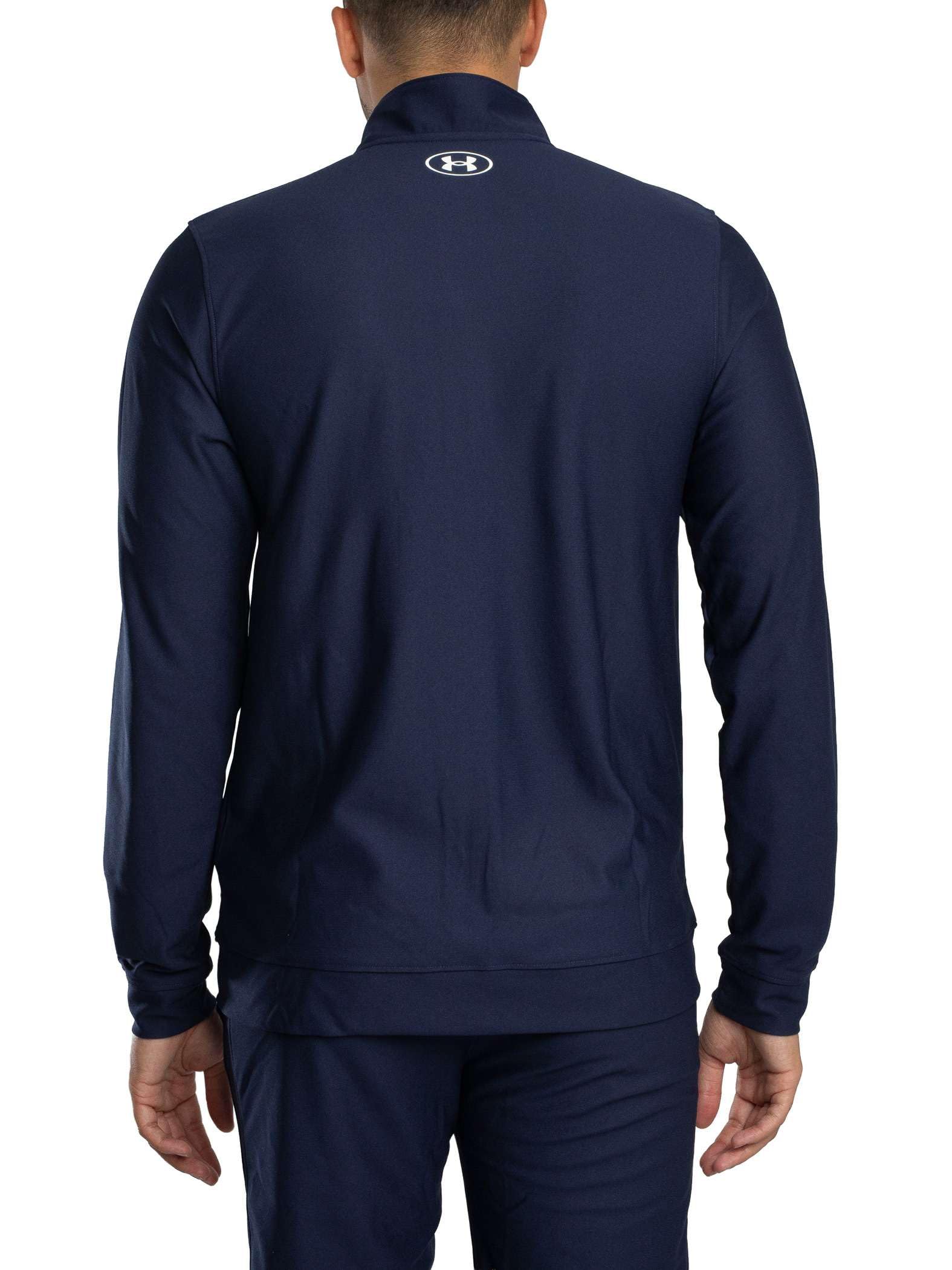 Under Armour Męski dres treningowy Challenger, męski dres treningowy z szybkoschnącym materiałem i zamkami do kostki, wygodna i wytrzymała odzież na siłownię do uprawiania sportu i treningu, granatowy