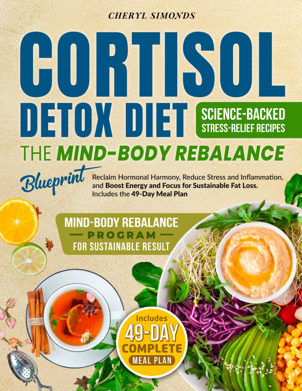 Cortisol Detox Diet The Mind-Body Rebalance Blueprint: Reclaim Hormonal Harmony, Reduce Stress and Inflammation, and Boost Energy and Focus for Sustainable Fat Loss – Includes the 49-Day Meal Plan