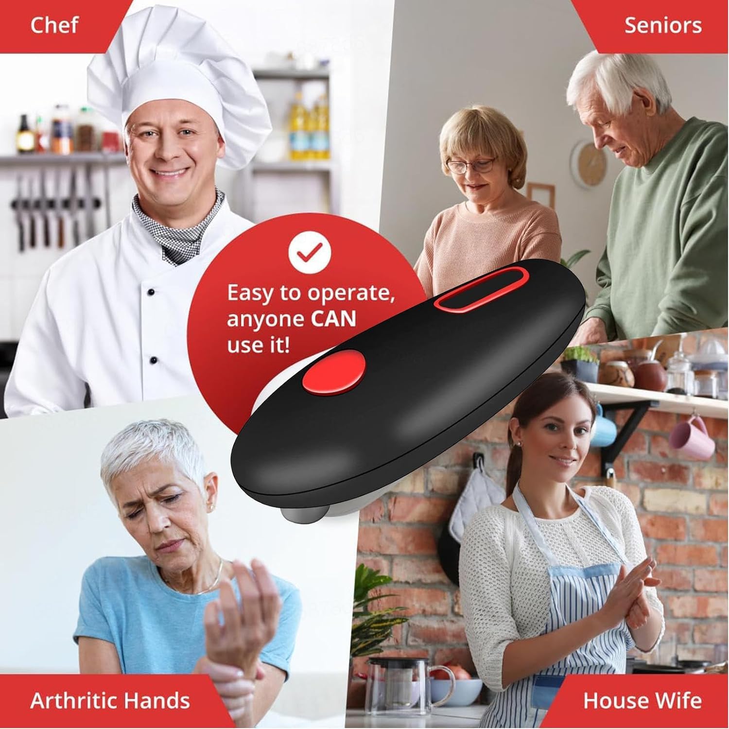 Apriscatole Elettrico BangRui - Apertura Sicura Con Bordi Lisci, Ideale Per Anziani E Cucina - Foto 2