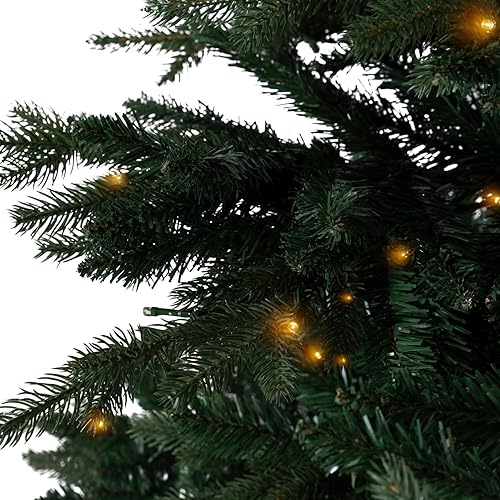 Miniatura 41 de Naomi Home Árbol de Navidad nórdico de 7.5 pies con luces, árbol de Navidad realista y encantador preiluminado con 1266 puntas de rama, 700 luces