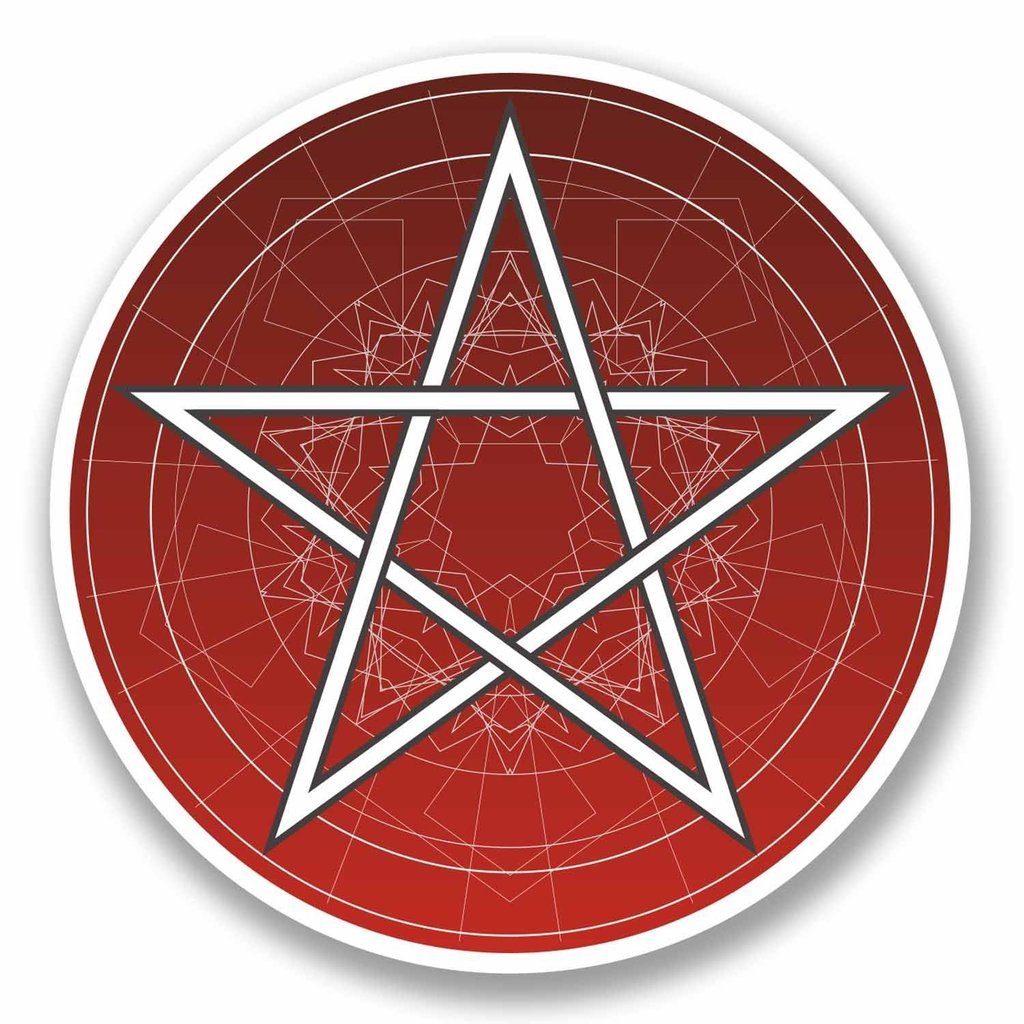 2 x 30cm/300mm Pentagram Symbol Window Cling Sticker Car Van Campervan Glass #9740