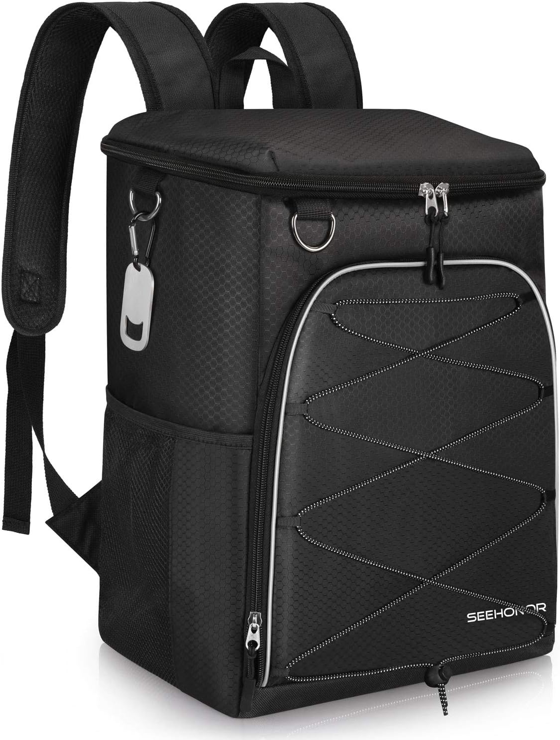 SEEHONORInsulated Cooler Backpack Leakproof Soft Cooler Bag Lightweight Backpack Cooler for Lunch Picnic Fishing Hiking Camping Park Beach, 25 Cans