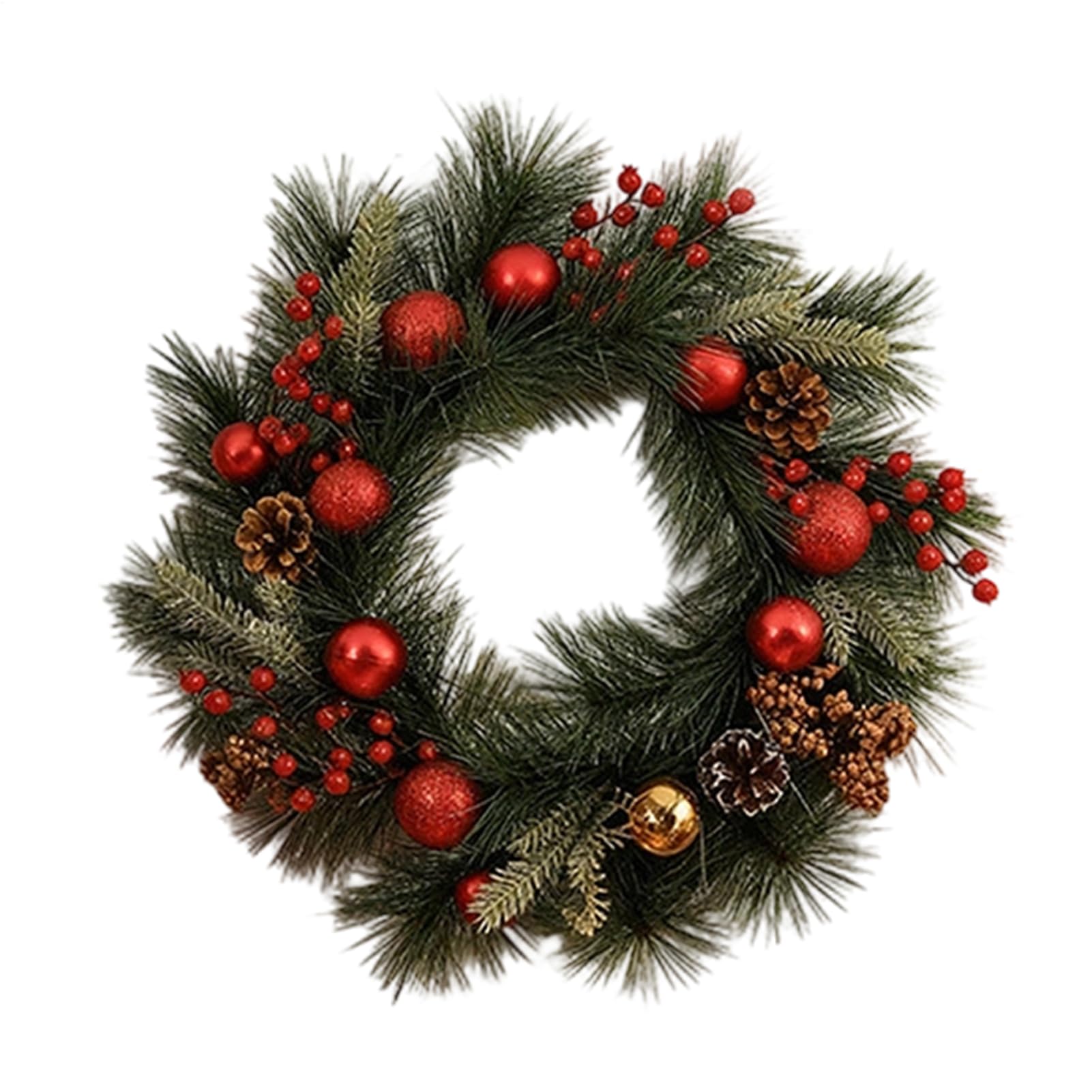 Couronne de Noël artificielle à LED décoration de table de cuisine et cheminée