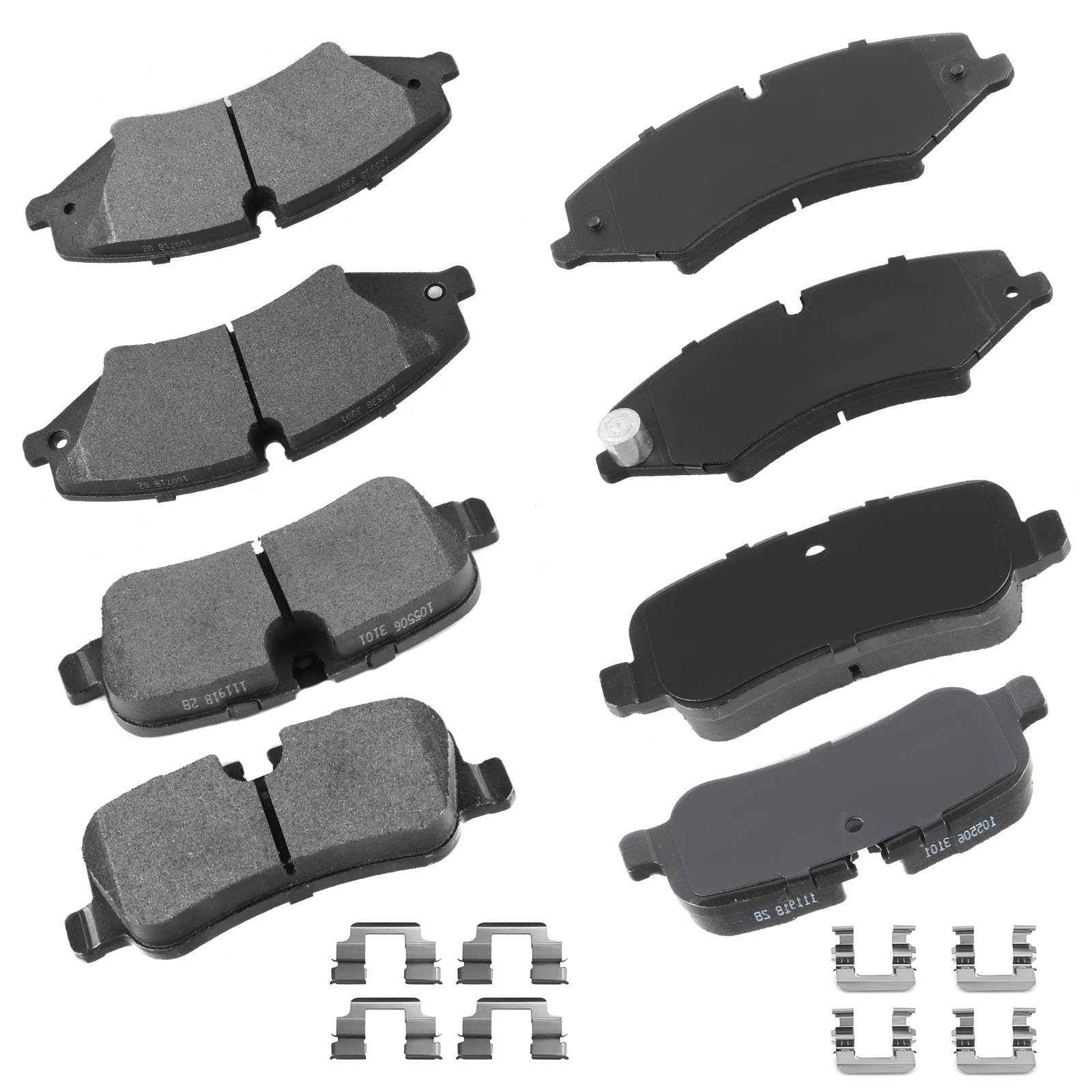 cciyu D1099 D1479 Brake Pads w/Hardware Front Rear Disc Brake Pad Set