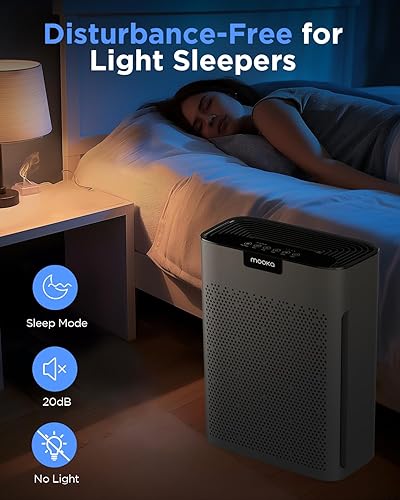 Miniatura 7 de Purificadores de aire para el hogar, habitación grande de 2000 pies cuadrados, con filtros lavables, purificador de aire HEPA MOOKA H13 para el