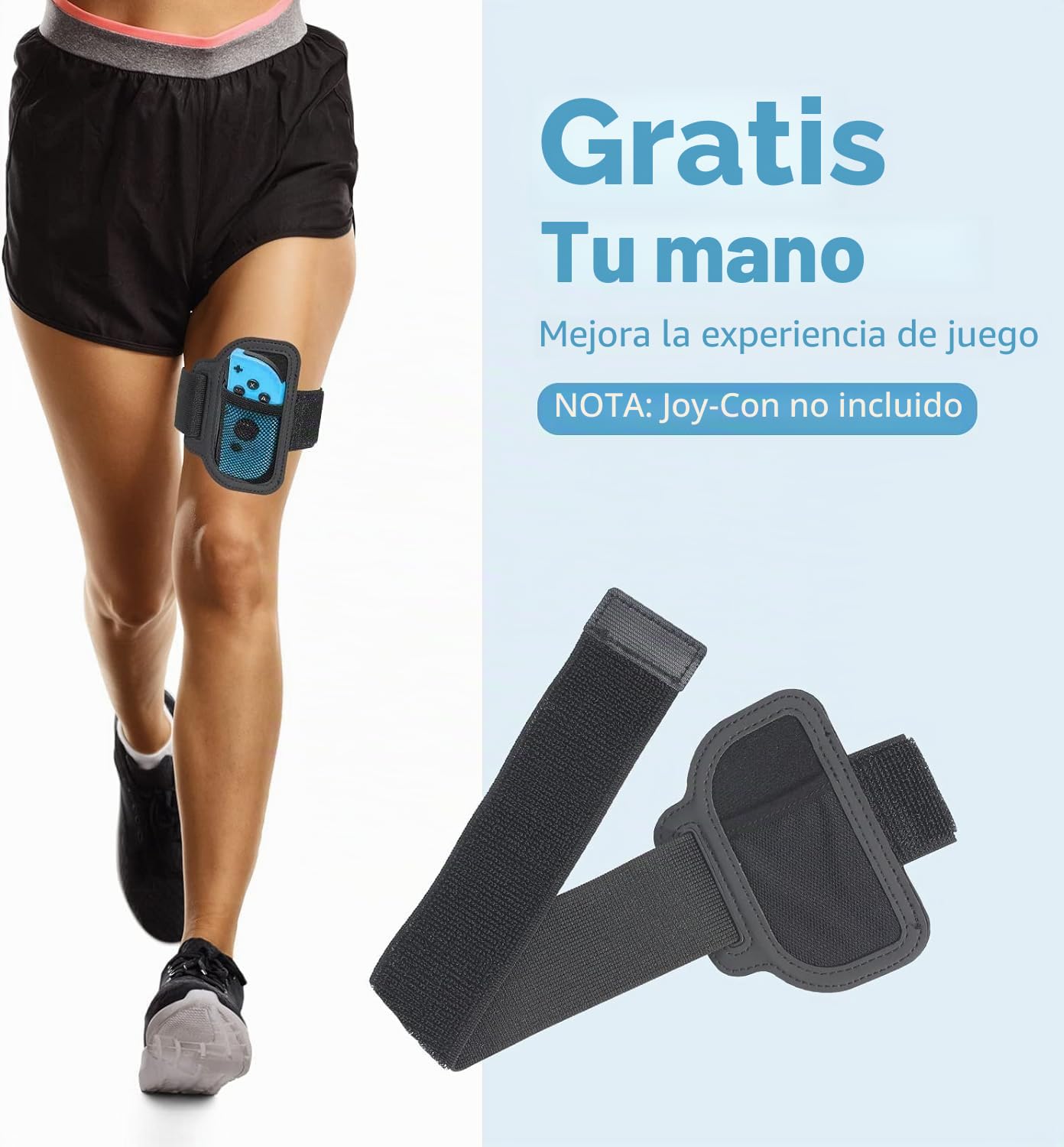 JoyHood Correa para Pierna para Controladores Switch/Switch OLED Joy-con, Accesorios de Juego para Switch Sports Play Soccer/Ring Fit Adventure, Correas Elásticas Ajustables para Piernas Switch