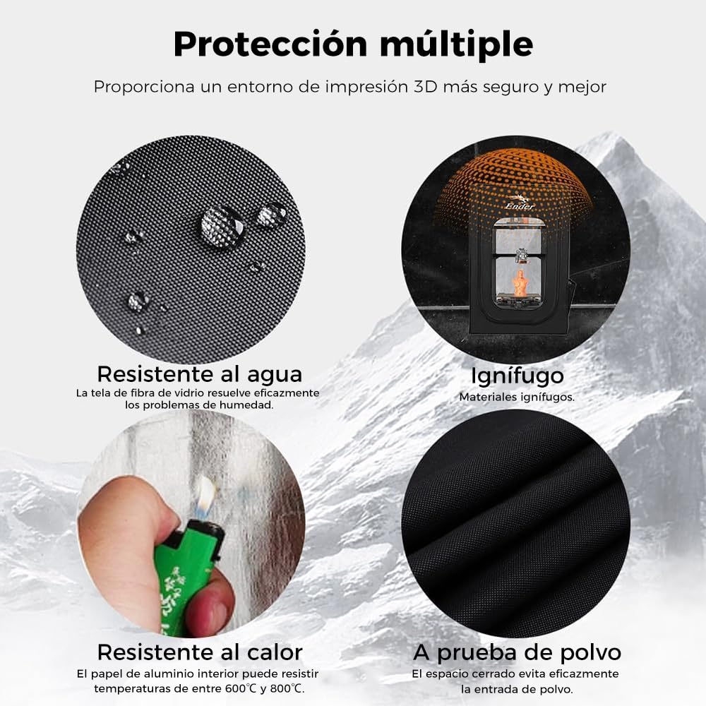 Creality Oficial Recinto Ender 3 Tienda ignífuga y a prueba de polvo Funda protectora para Ender 3/3 Pro / 3 V2 / 3 Neo / 3V2 Neo / 3 V3 SE / K1 / K1C, Dimensión 480x600x720mm