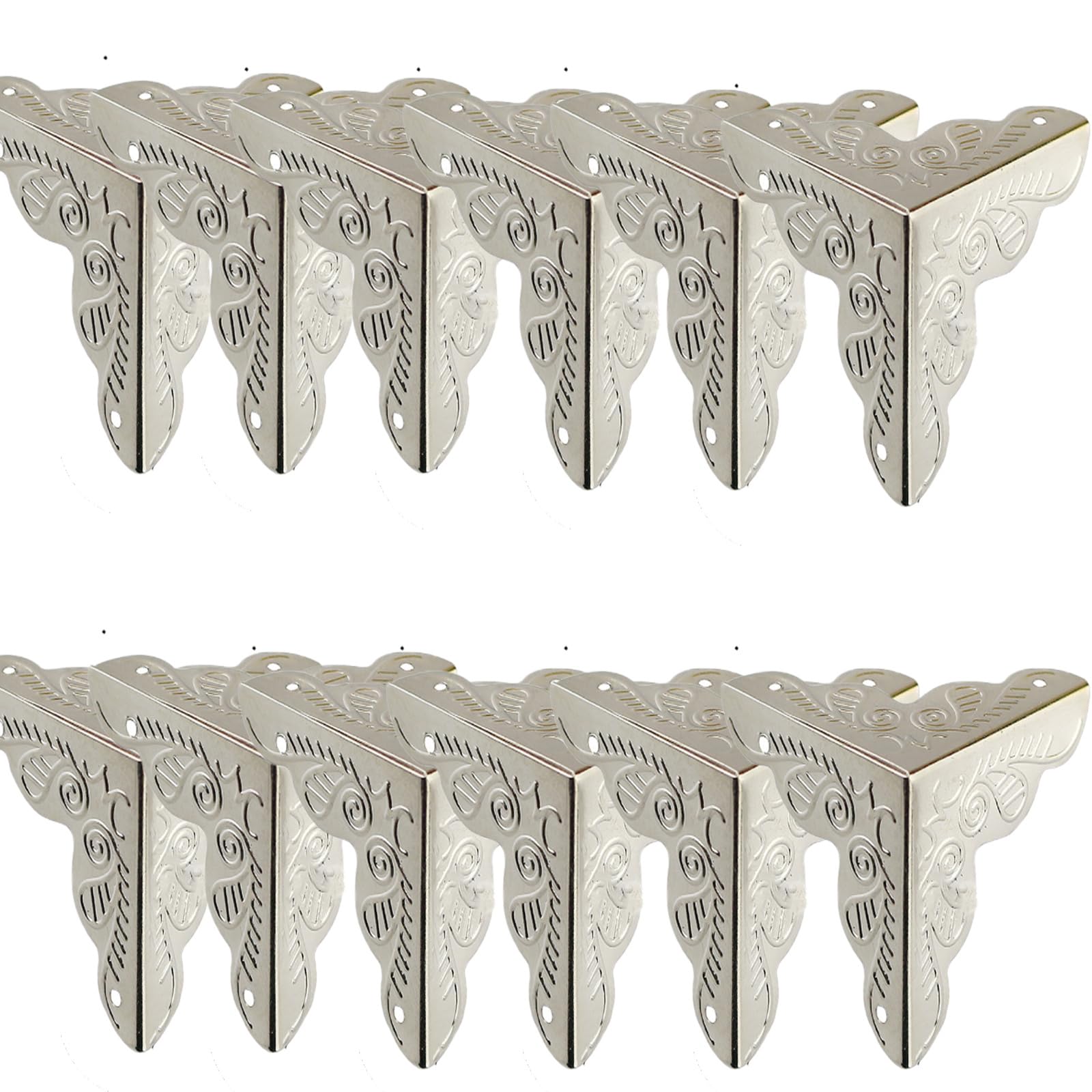 Sheng En Silver Stair Dust Corners For Wooden Steps, Brass Staircase Dust Corners, Star Dust Corners For Stairs, Stair Corner Dust Guards, Dust Corners (,12Pcs)