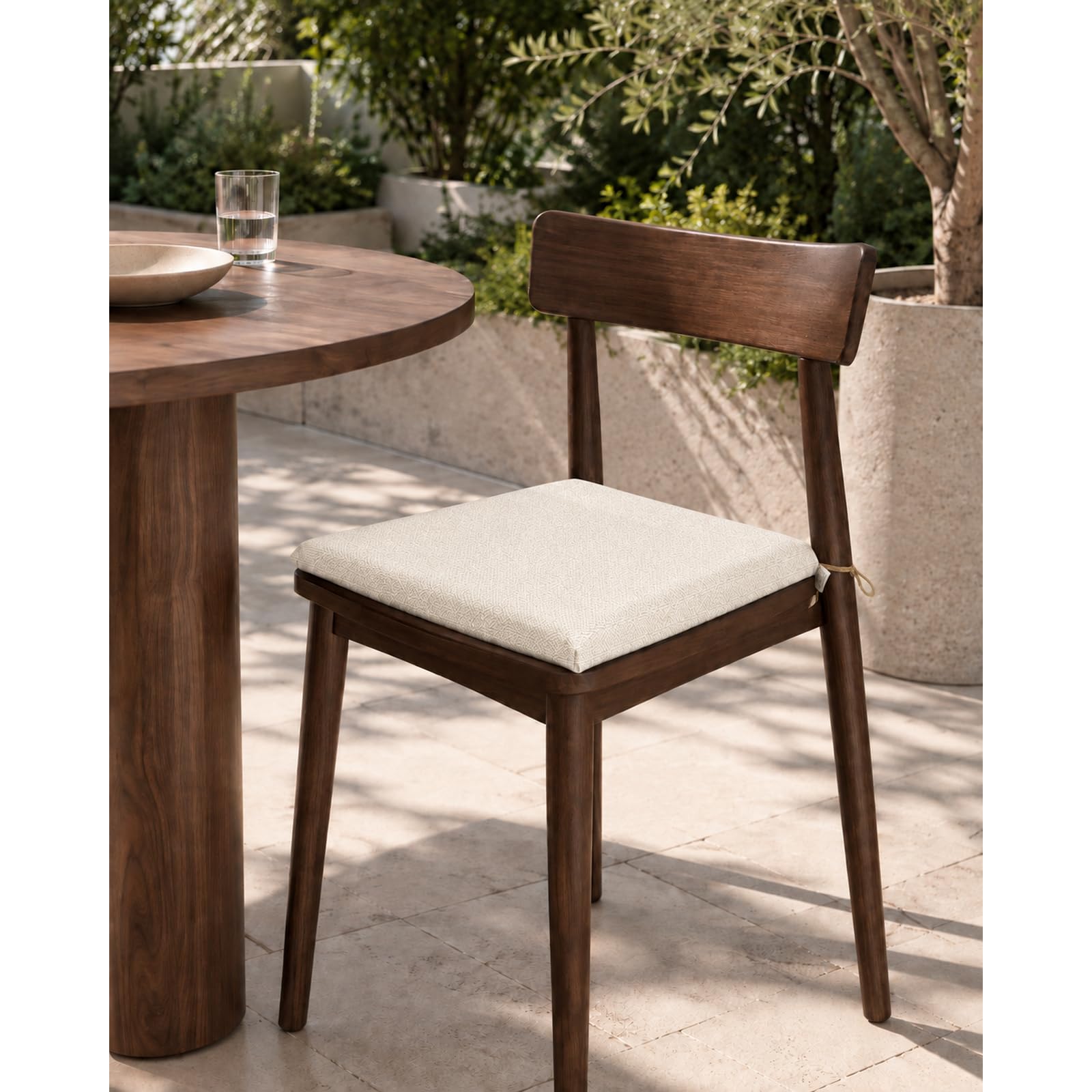 Il Tuo Artigiano Design Cuscini per Sedie da Cucina Made in Italy - Cuscini Copri Sedie Sfoderabili 40x40x4 cm - Tessuto Antimacchia con Cerniera e Laccetti (6, Panna)