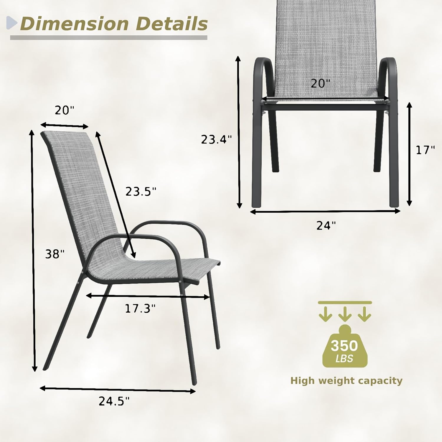 Elevate Your Outdoor Space: Review of the Stylish Grey Stackable Patio Chairs Set