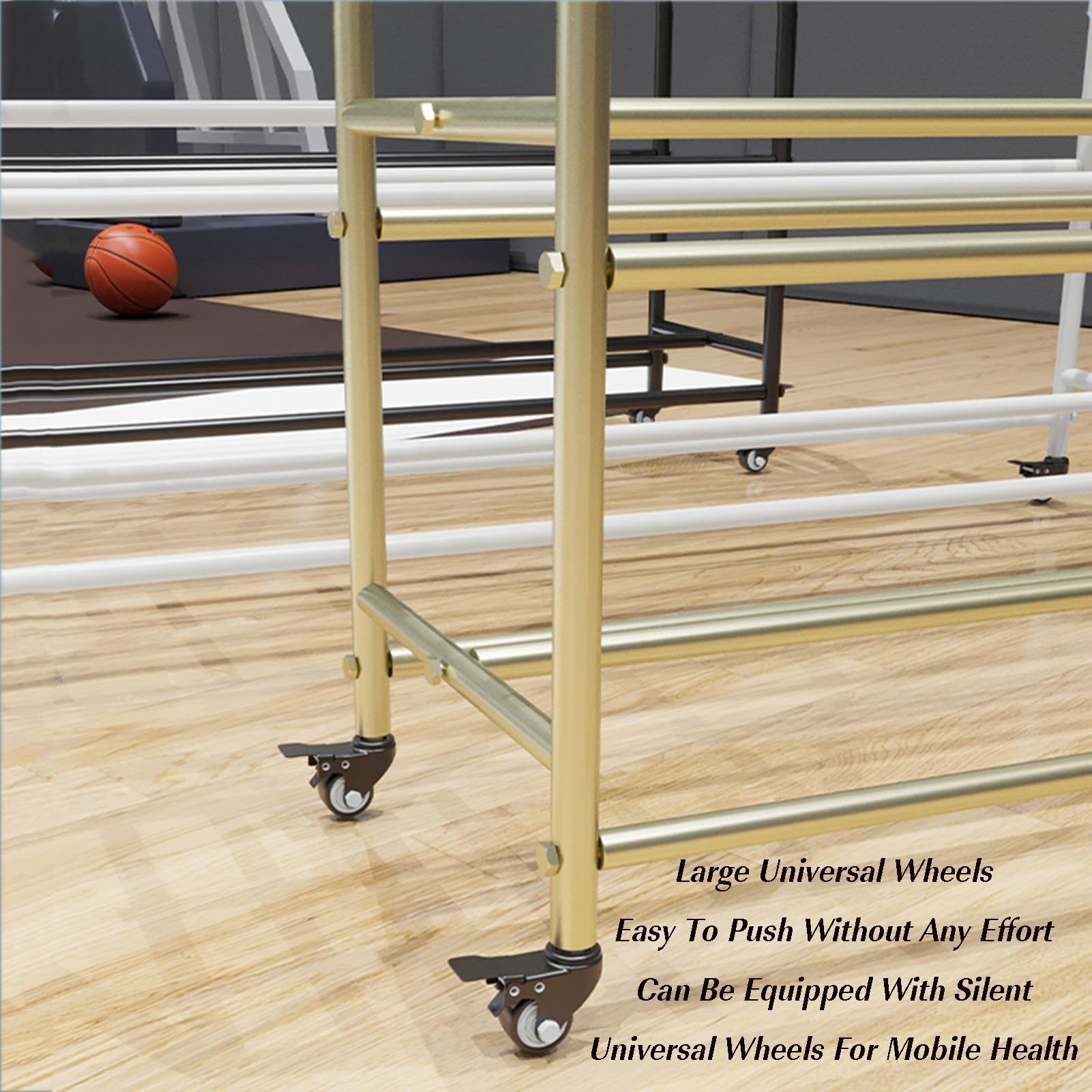 Ballaufbewahrungsregal, bietet Platz for 49 Bälle der Größe 6/7, Halter for Fußball, Volleyball, Fußball und Basketball, platzsparendes vertikales Ballregal for Garage, Fitnessstudio oder Spielzimmer(