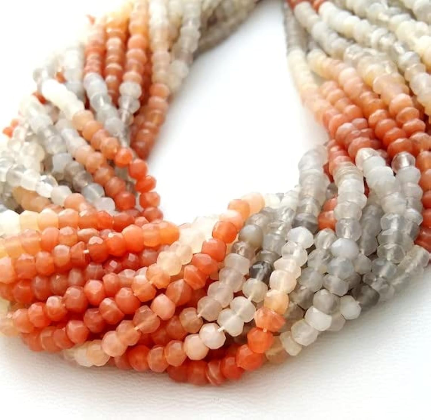 Perles pierre de lune facettées LKBEADS 3.5mm pour création bijoux