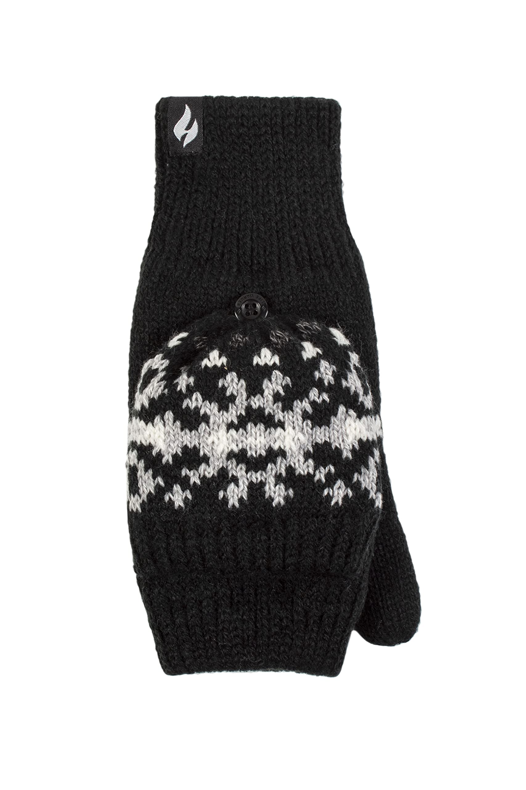 HEAT HOLDERS SOCKSHOP Ladies Heather Patterned Converter Mittens Pack of 1 Black One Size