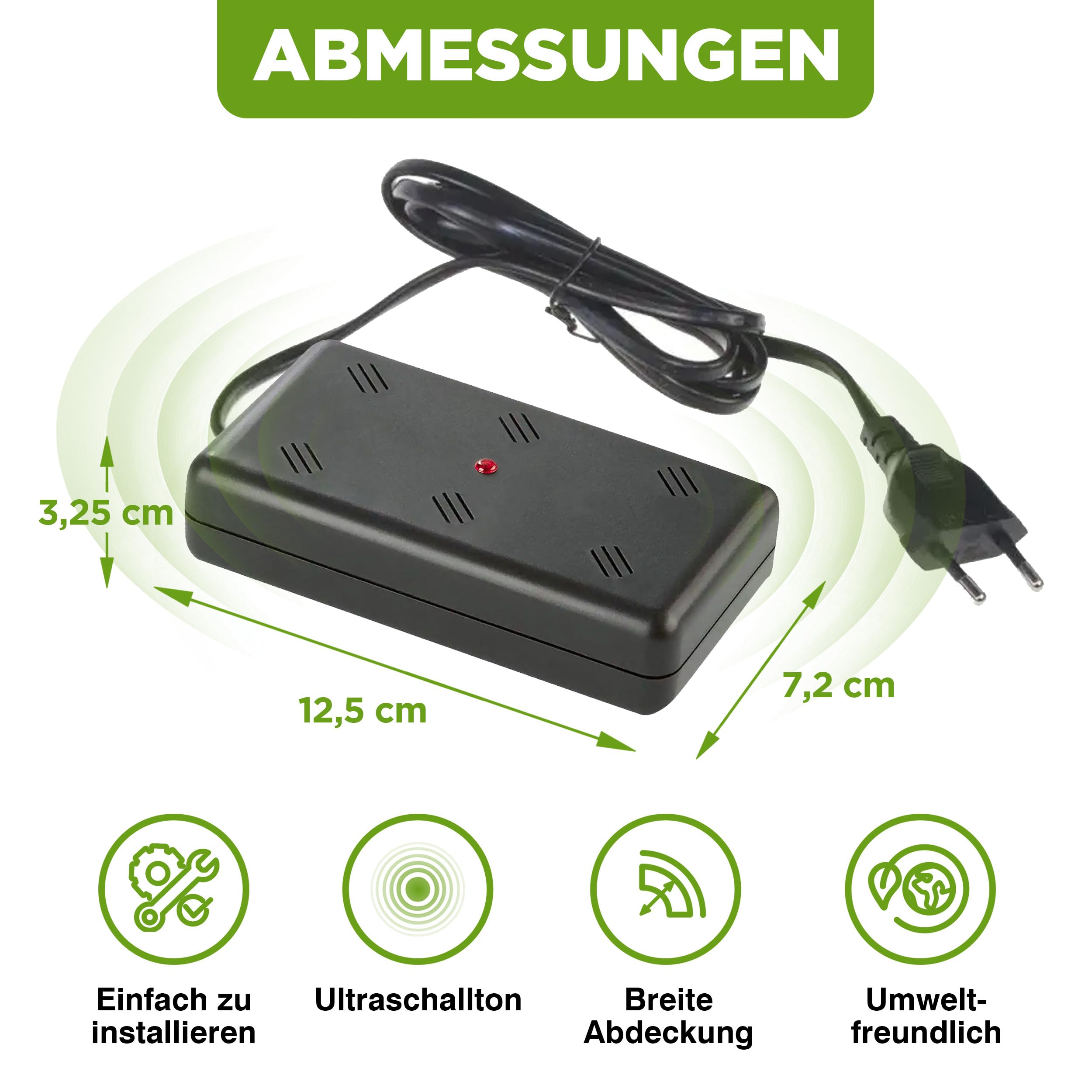 ISOTRONIC Ultraschall Marderschreck – Marderabwehr für Dachboden, Garage & Haus – Marderschutz gegen Marder, Mäuse & Ratten – Anti Marder Abwehr mit 50m² Wirkungsbereich (3 Stück)