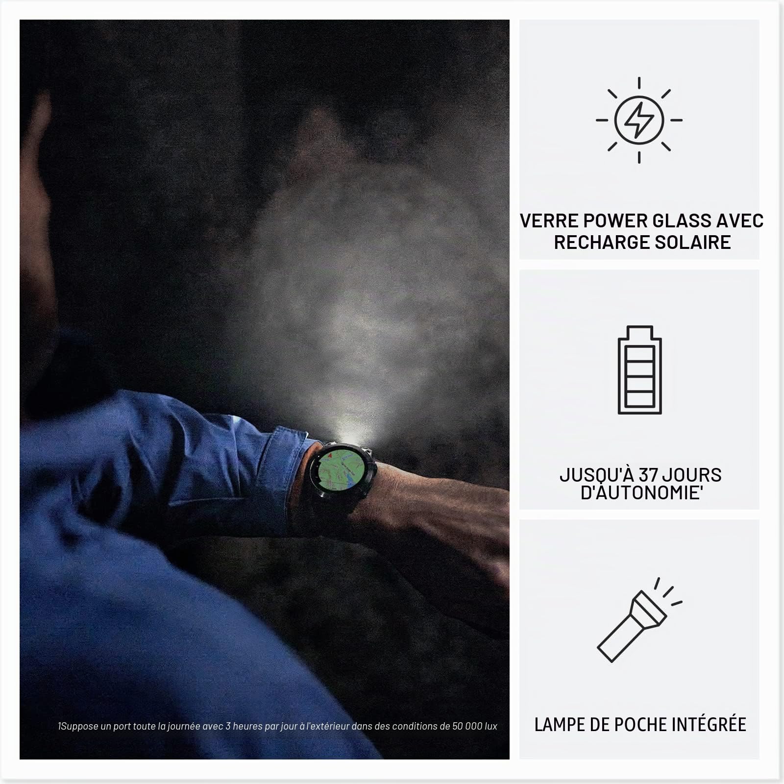 Garmin fēnix 7X Pro, Solar - Montre GPS Multisports connectée – Gray avec Bracelet Noir – Boîtier 51 mm (Reconditionné)
