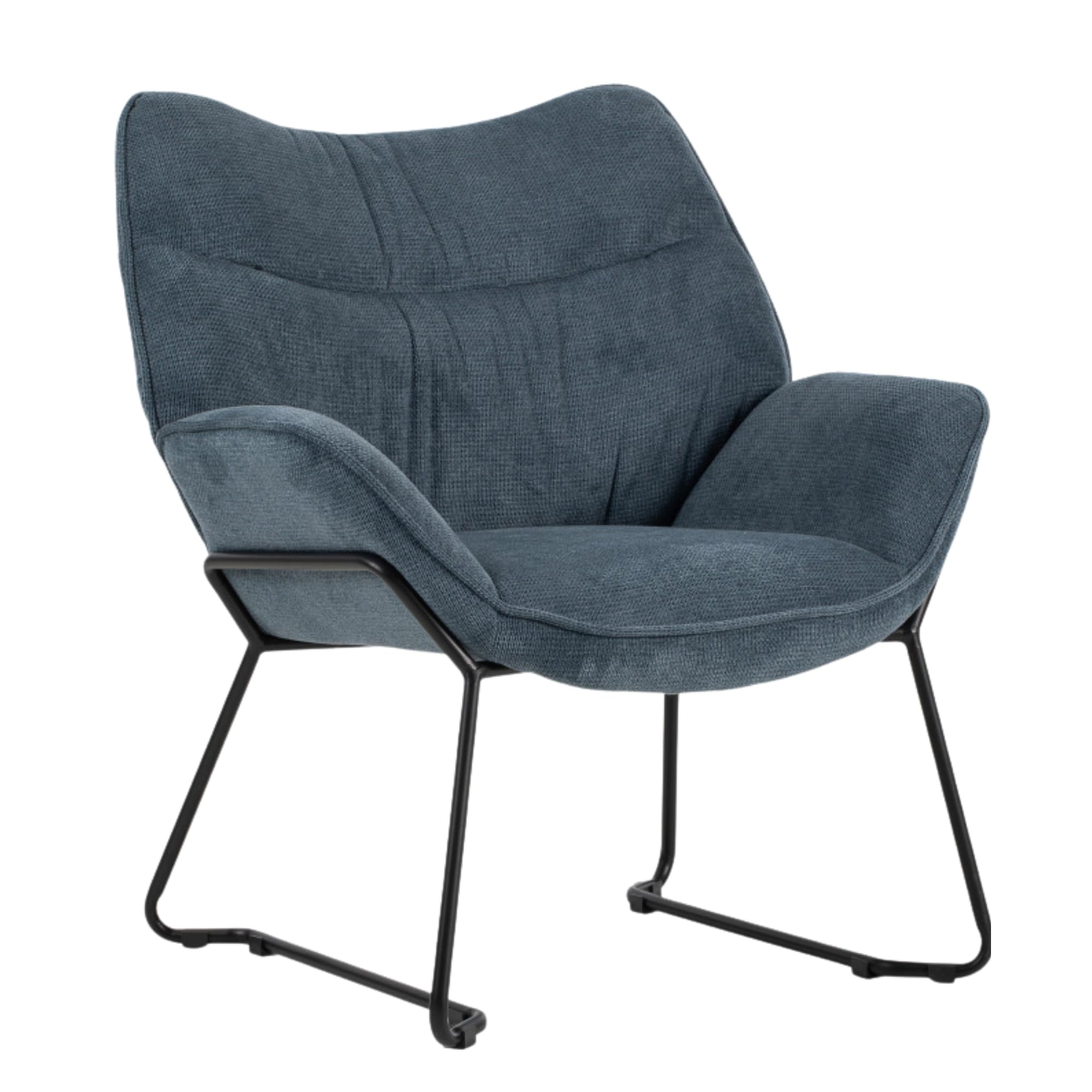 MR. DEKO Loungesessel Aliano Blau – Polstersessel aus Stoff