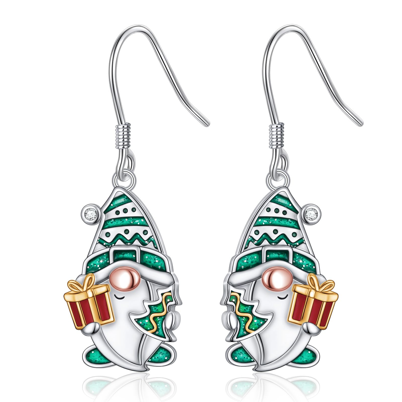 Schneeflocke Schneemann Weihnachten Schmuck für Damen 925 Sterling Silber Weihnachts Ohrringe und Kette mit Anhänger Weihnachten Geschenke für Frauen