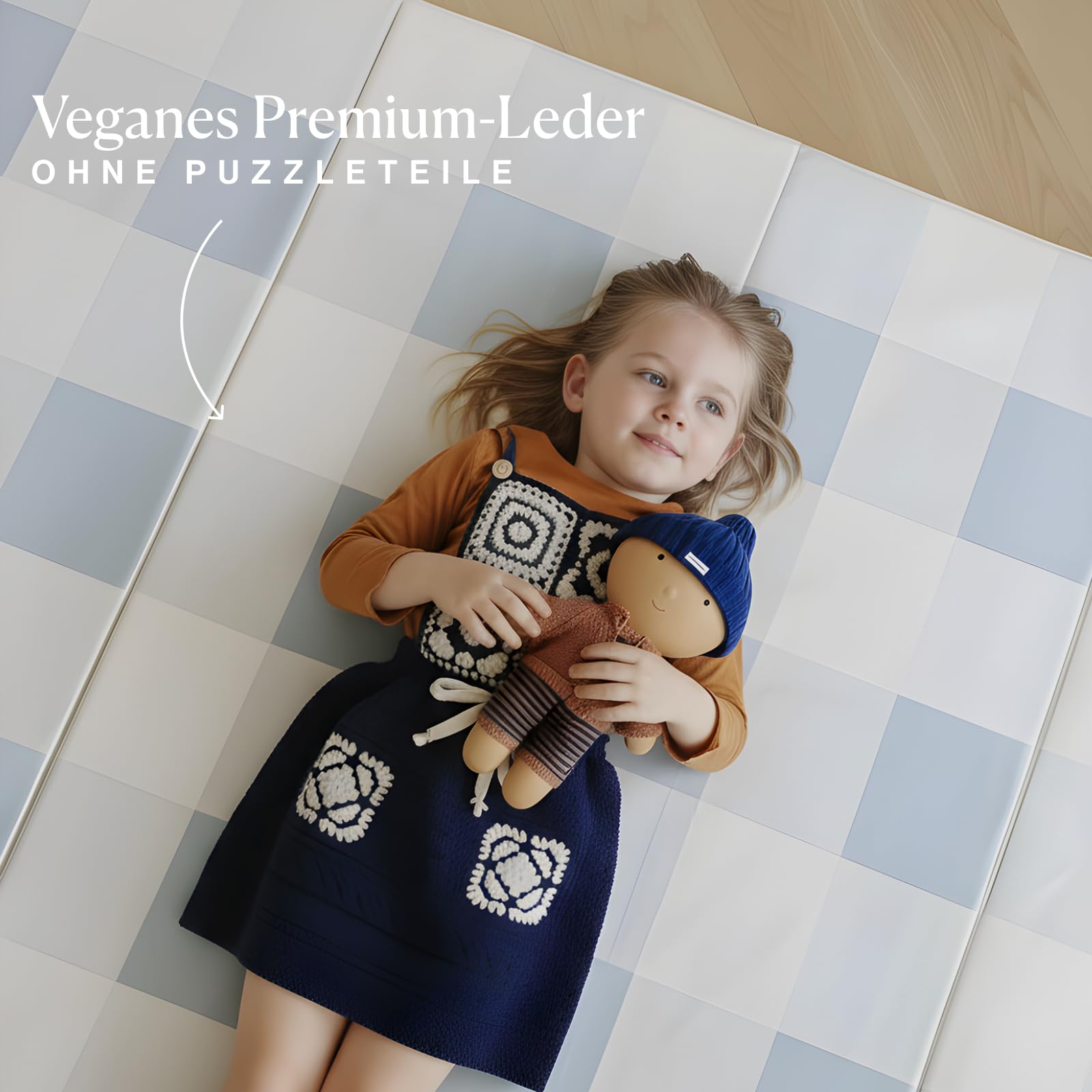 Toddlekind Tumbling-Matte – dicke Spielmatte Baby 1022 x 183 cm – faltbare Baby Bodenmatte aus Memory-Schaum, veganes Leder, gepolstert, abwischbar & tragbar