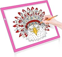 Vista 18 de Caja de trazado de luz LitEnergy con batería recargable, ultradelgada, ajustable, con alimentación USB, luz LED Artcraft, tamaño A4, para dibujo