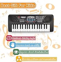 Vista 18 de Teclado de piano para niños, piano electrónico portátil de 37 teclas para niños con micrófono, teclado de música, juguetes de piano para niños