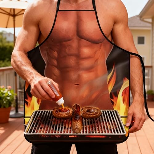 Miniatura 4 de Delantal de cocina para hornear barbacoa para adultos, divertido y lindo delantal de cocina, regalo novedoso para hombres y mujeres, disfraz de