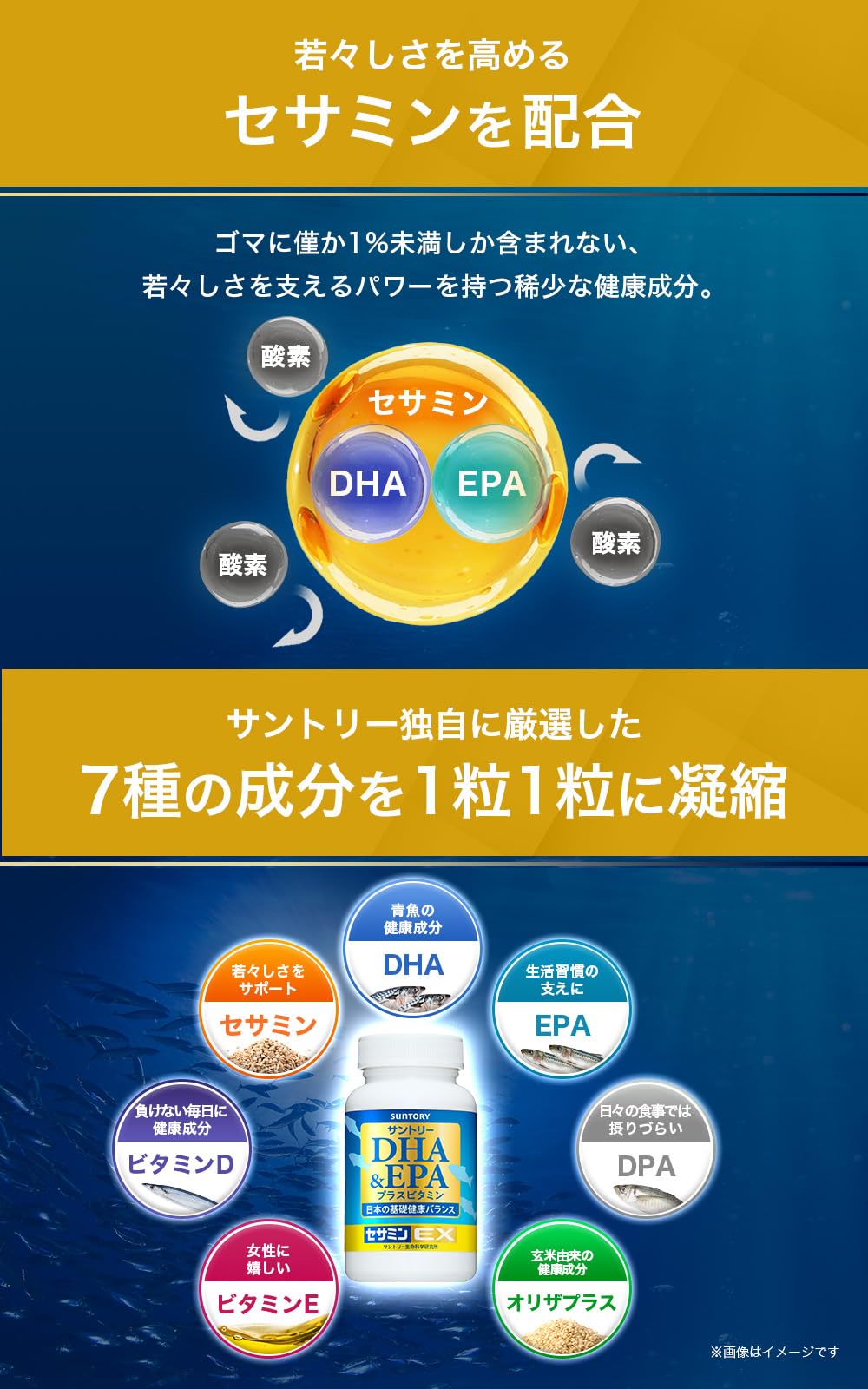 Amazon.co.jp: サントリー DHA&EPA＋セサミンEX 中性脂肪 オメガ3