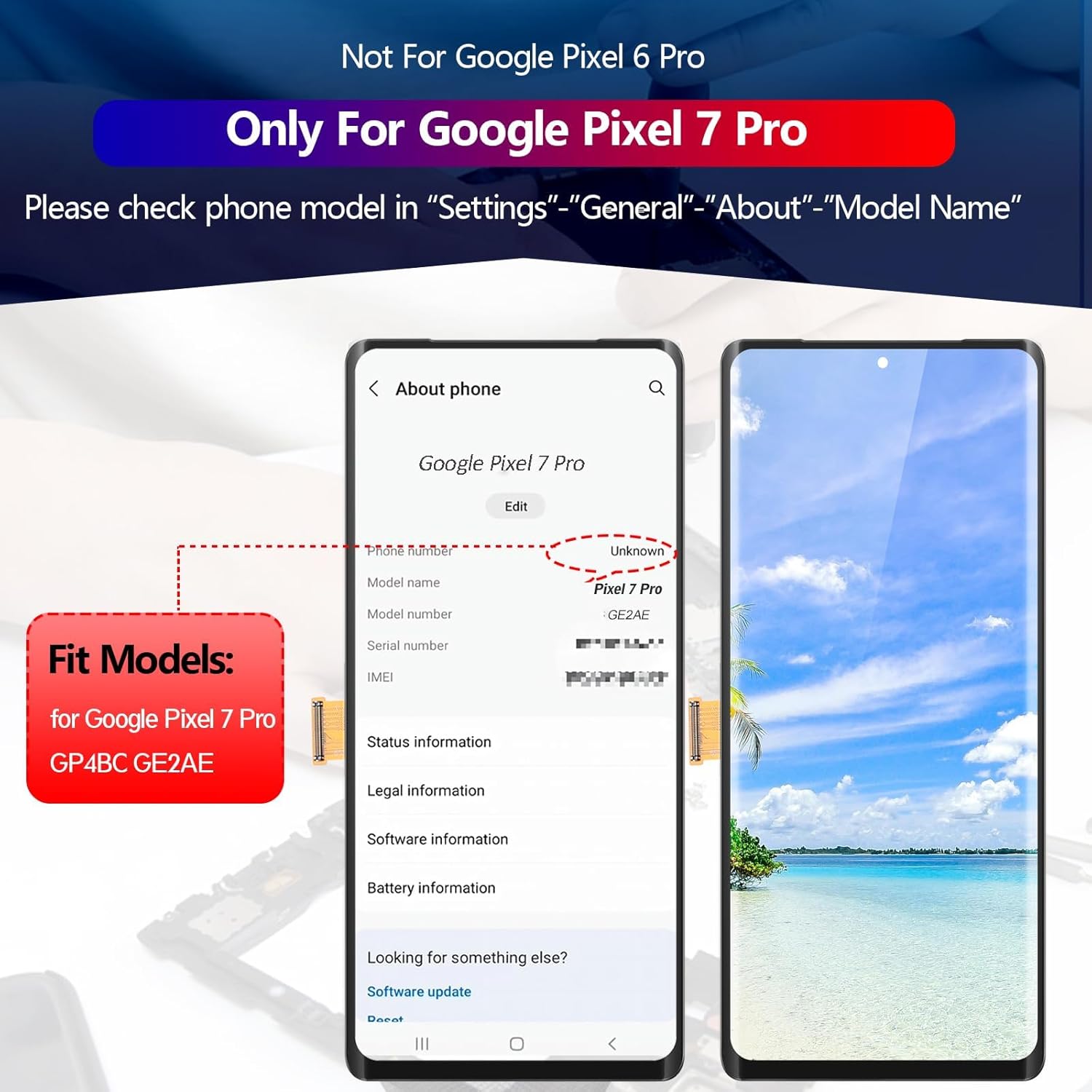 YWLRONG OLED for Google Pixel 7 Pro Screen Replacement LCD Touch Screen Digitizer Assembly for Pixel 7 Pro GP4BC GE2AE Display with Tools(Support Fingerprint)