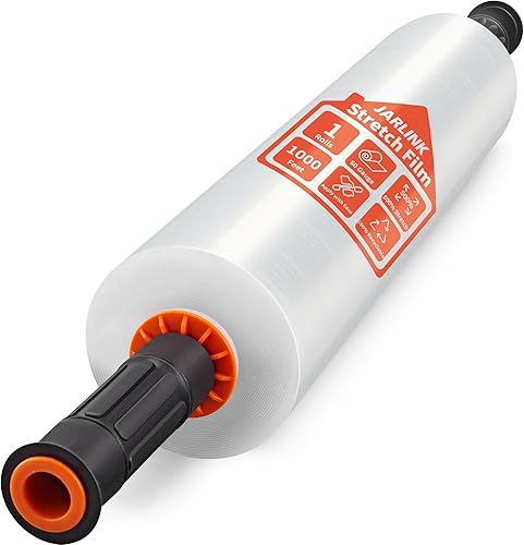 JARLINK Película elástica, envoltura retráctil de 15 pulgadas x 1000 pies para envoltura de paletas, envoltura elástica de resistencia industrial