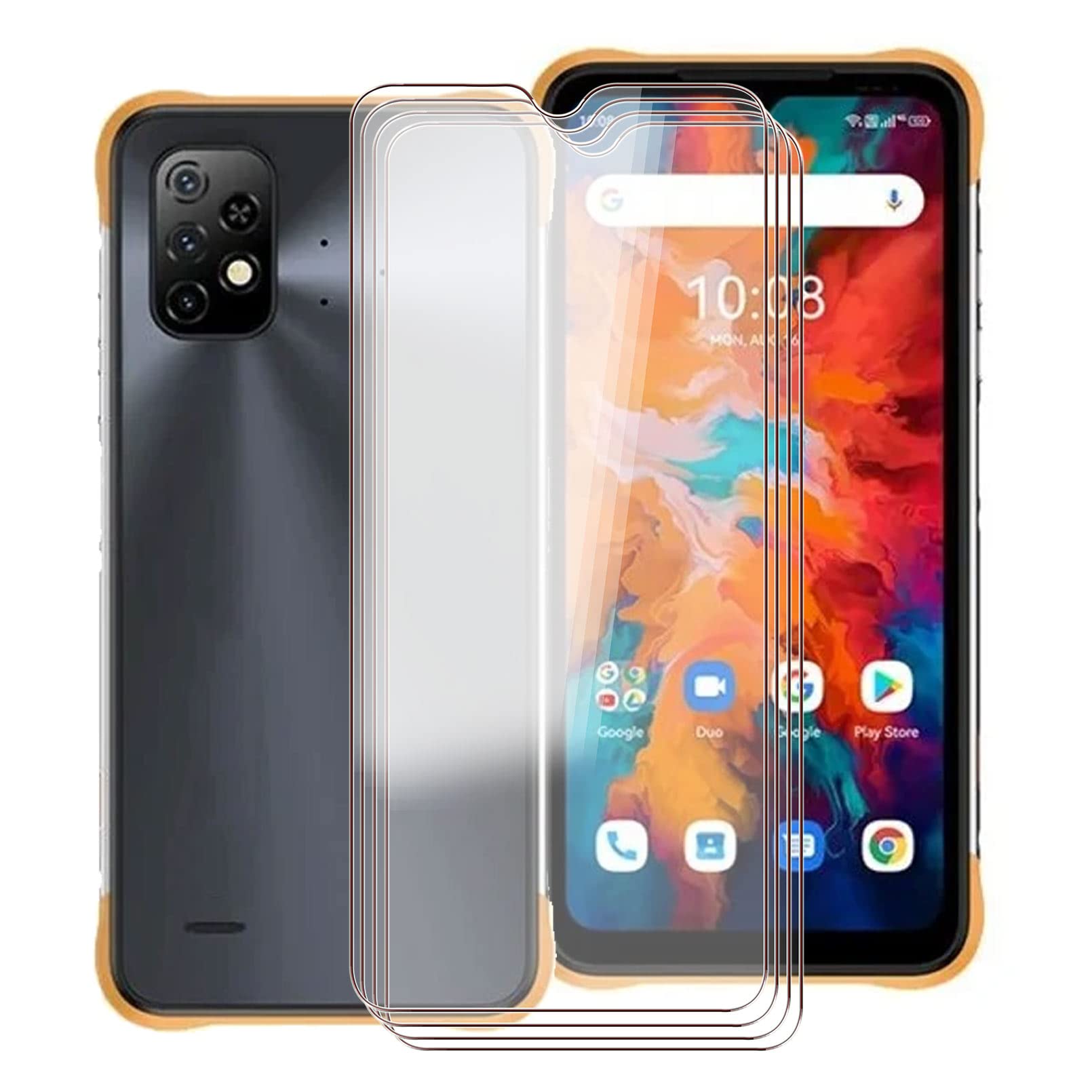 for Umidigi Bison X10 Pro Screen Protector Tempered Galss, KJYF [4 Pack] High Clear [9H Hardness] [Bubble Free] Screen Tempered Glass Protective Film for Umidigi Bison X10 Pro 6.53 Inch.