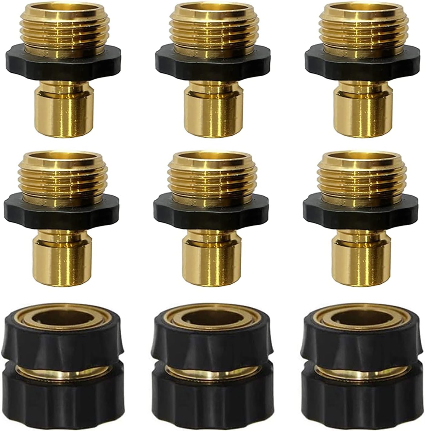 Garden Hose Quick Connector Aluminum 3/4" GHT Thread Garden Hose