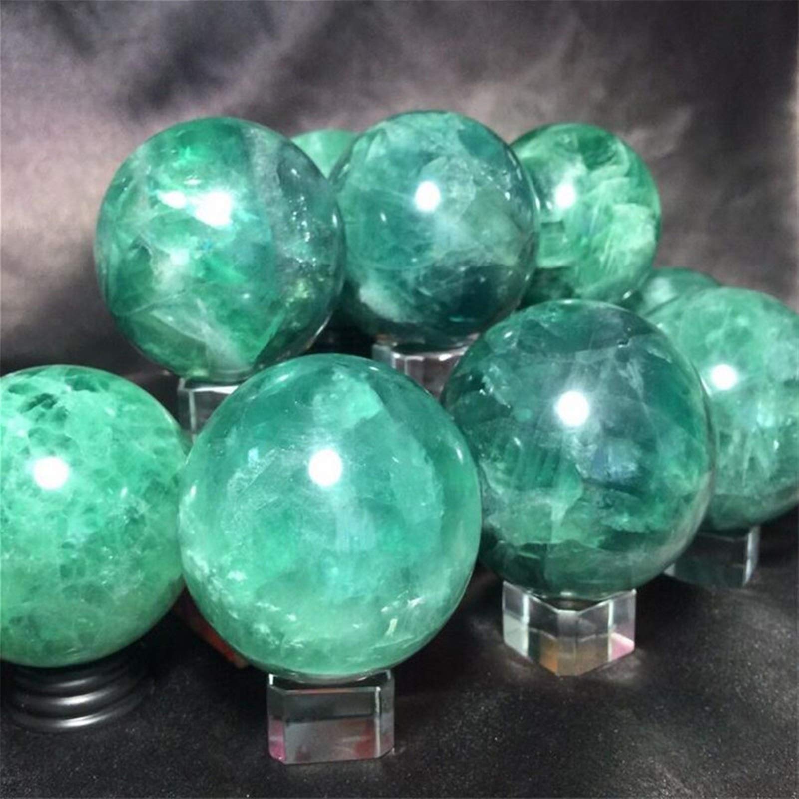 Sfera di Fluorite Arcobaleno!Sfera di Cristallo Verde Brillante!1 con Grande Colore!Pietra Crystal Specimen