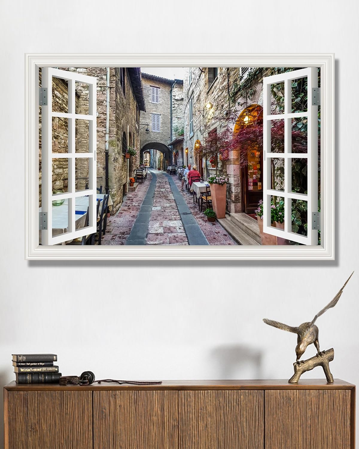 Sztuczny obraz na płótnie, dekoracja ścienna z widokiem krajobrazowym 3D, gotowa do powieszenia do domowego biura lub salonu. B18. 80 x 120 cm - 31,5 x 47,3 cala. Rama wewnętrzna