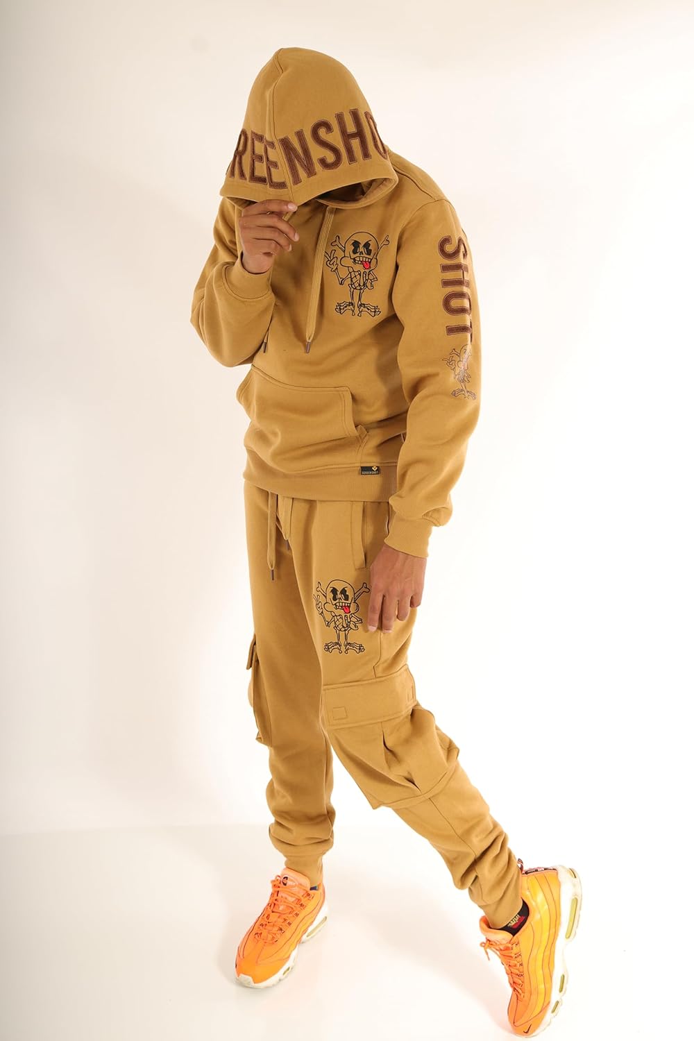 SCREENSHOT FLEECE HOODIE 3202 Mens Urban Streetwear Graffiti Embroidery Patch Fleece Pullover Hoodie Sweatshirt Top - Image 2