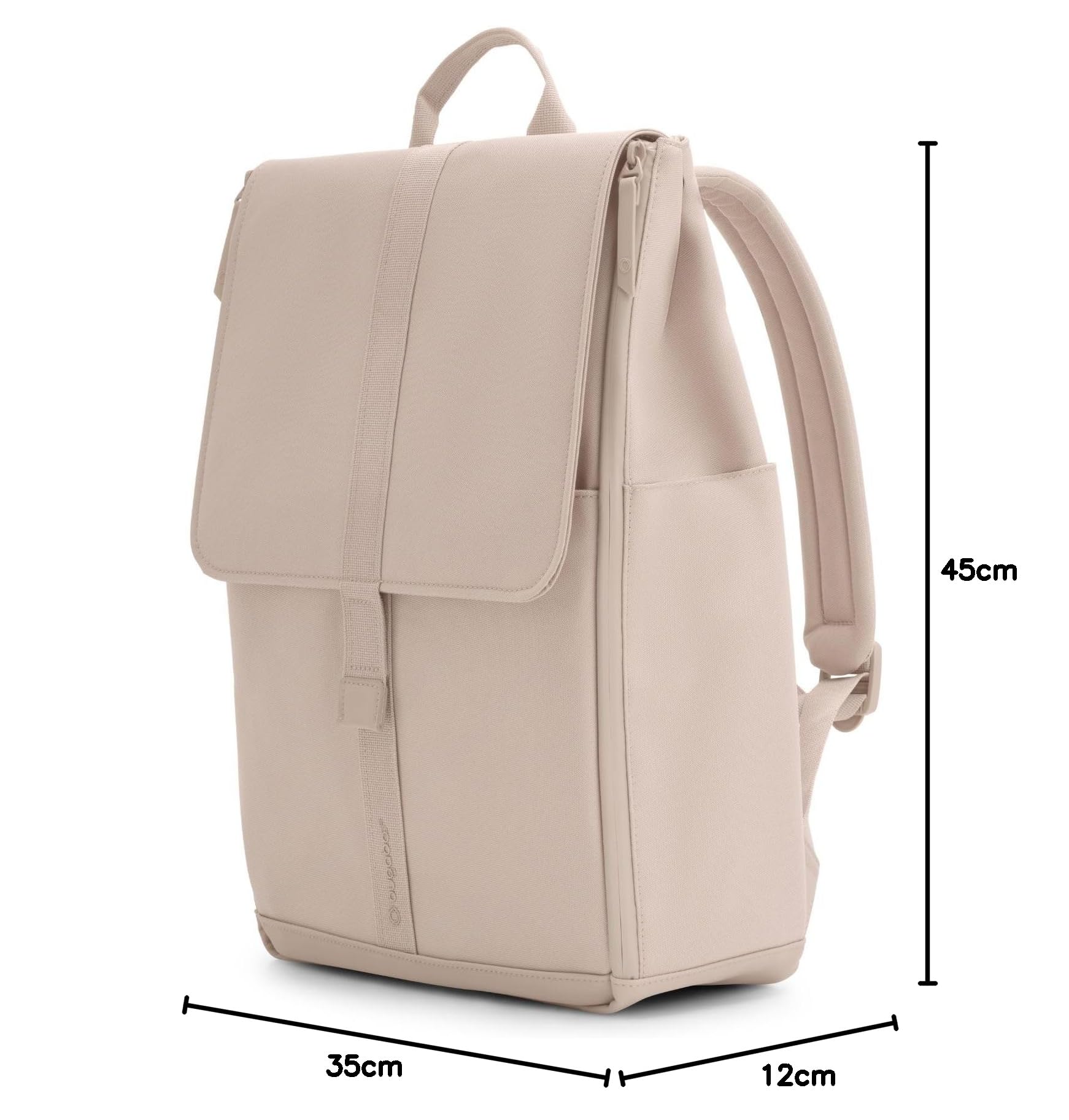 Bugaboo Mochila de pañales, Bolsa Cambiador Sostenible Fabricada con Materiales Reciclados, Repelente al Agua, Fácil de Limpiar, Incluye Cambiador y Portabiberones Térmico, Desert Taupe