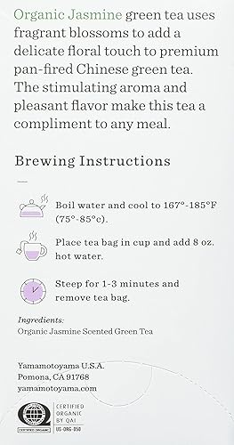 Miniatura 3 de Yamamotoyama Bolsa de té verde jazmín orgánico, 18 unidades (paquete de 6)