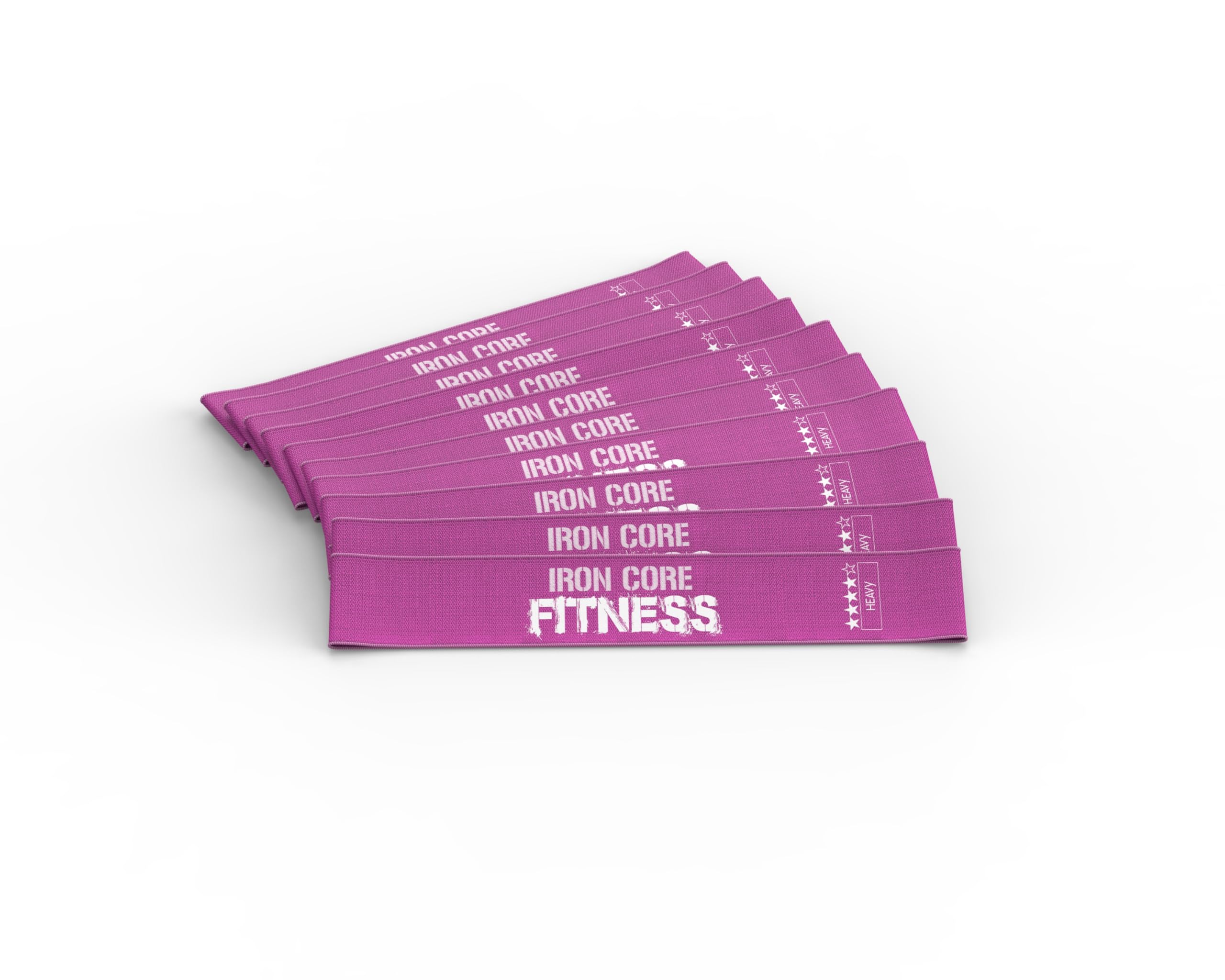 Iron Core Fitness Magenta-10-Pack Set Heavy Resistance Booty Bands – Fabric Mini Loop Bands for Workout, Glutes, Legs & Physical Therapy – Small Exercise Band in Bulk for Women and Men — image 1